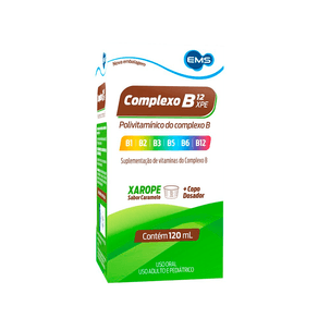 Polivitamínico Complexo B12 Xarope Sabor Caramelo 120ml + Copo Dosador