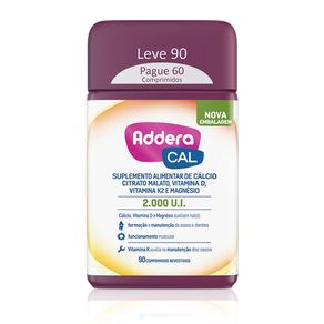 Suplemento Alimentar Vitamina Addera Cal 2.000 UI 90 Comprimidos Revestidos