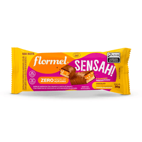 Chocolate Caramelo Flormel Sensah Pasta de Amendoim e Chocolate Branco Zero Açúcares 30g