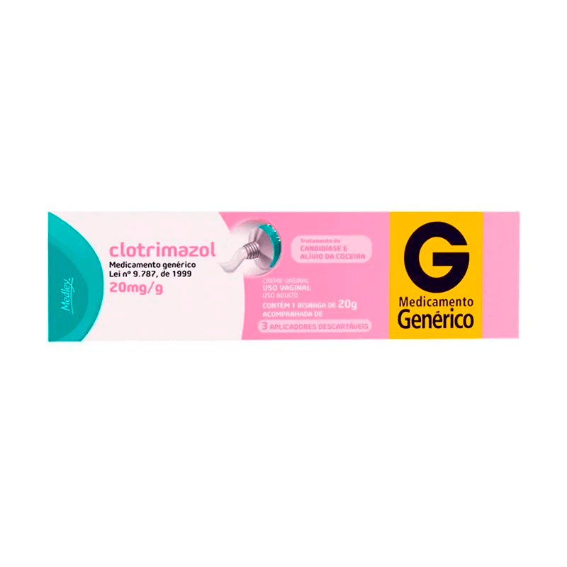 Clotrimazol 20mg/g Medley Creme Vaginal + 3 Aplicadores Descartáveis