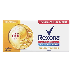 Sabonete em Barra Rexona Antibacterial Multivitaminas 6 Unidades 84g Cada