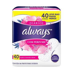 Protetor Diário Always Com Perfume 40 Unidades