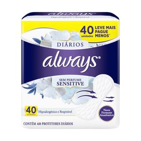 Protetor Diário Always Sensitive 40 Unidades