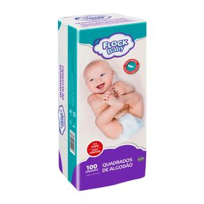 Algodão Quadrado Flock Baby 100 Unidades