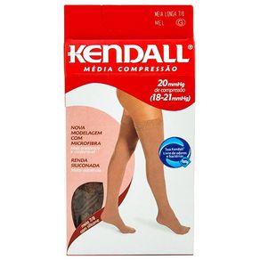 Meia Elástica Kendall 7/8 Média Compressão (18-21 Mmhg) Com Ponteira Cor Mel Tamanho G