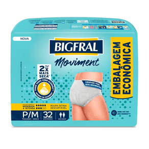 Roupa Íntima Descartável Bigfral Moviment Unissex P/M 32 Unidades