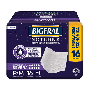 Roupa Íntima Bigfral Noturna P/M 16 Unidades