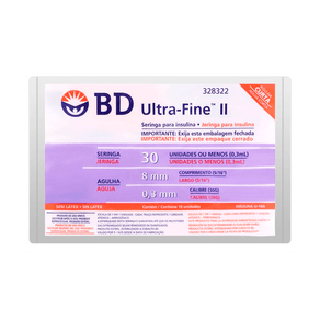 Seringa Para Insulina Bd Ultra-Fine 30 Ui Agulha 8Mmx0,3Mm 10 Unidades preço