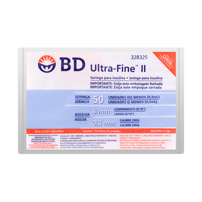 Seringa Para Insulina Bd Ultra-Fine 50 Ui Agulha 8Mmx0,3Mm 10 Unidades preço