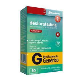 Desloratadina 5mg Eurofarma 10 Comprimidos Revestidos