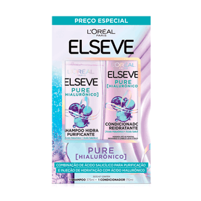 Kit Shampoo Elseve Pure Hialurônico Elseve 375ml + Condicionador 170ml