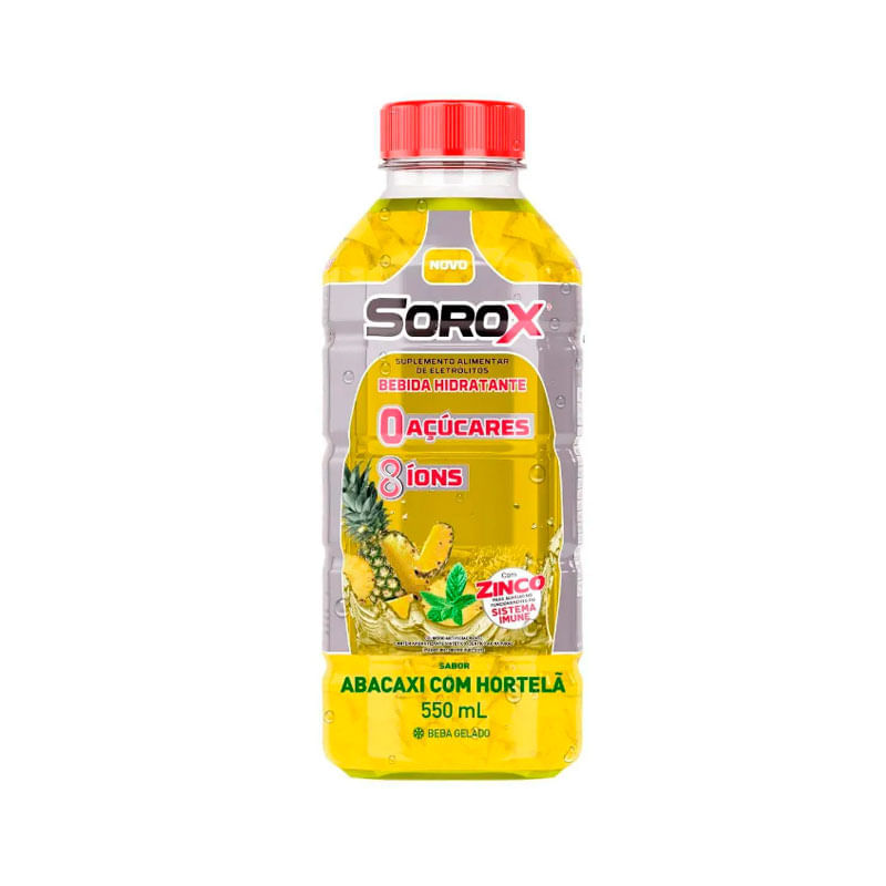 Suplemento Alimentar de Eletrólitos SoroX Sabor Abacaxi com Hortelã 550ml