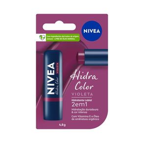 Hidratante Labial Nivea Hidra Color 2 em 1 Violeta 4,8g