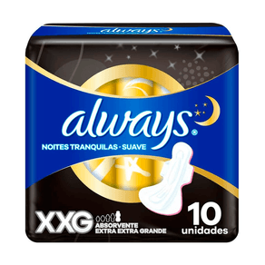 Absorvente Always Noites Tranquilas Suave Com Abas Tamanho XXG 10 Unidades