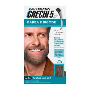 Tonalizante Grecin 5 Just For Men Color Gel Barba e Bigode M-80 Castanho Claro