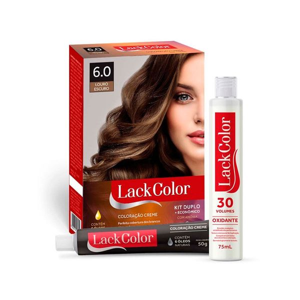 Kit Duplo Tintura Lack Color Creme 6.0 Louro Escuro
