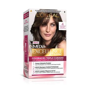 Coloração Imédia Excellence L'Oreal Creme 4 Castanho Natural