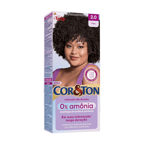 Coloração Cor&ton 0% Amônia Alta Duração 2.0 Preto