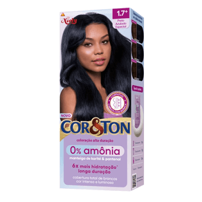 Coloração Cor&ton 0% Amônia Alta Duração 1.7+ Preto Azulado Especial