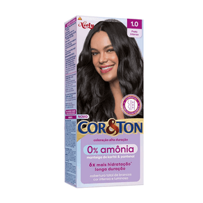 Coloração Cor&ton 0% Amônia Alta Duração 1.0 Preto Intenso