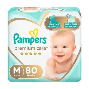 Fralda Pampers Premium Care Jumbo M 80 Unidades