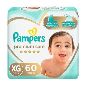 Fralda Pampers Premium Care Jumbo XG 60 Unidades