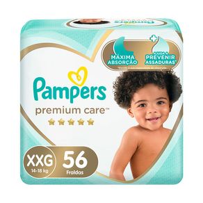 Fralda Pampers Premium Care Jumbo XXG 56 Unidades