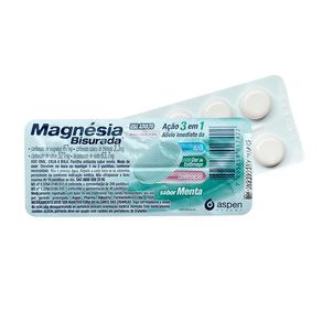 Magnésia Bisurada Sabor Menta 10 Pastilhas Antiácidas