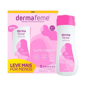 Kit Sabonete Líquido Íntimo Dermafeme Tutti-Frutti 2 Unidades 200ml Cada