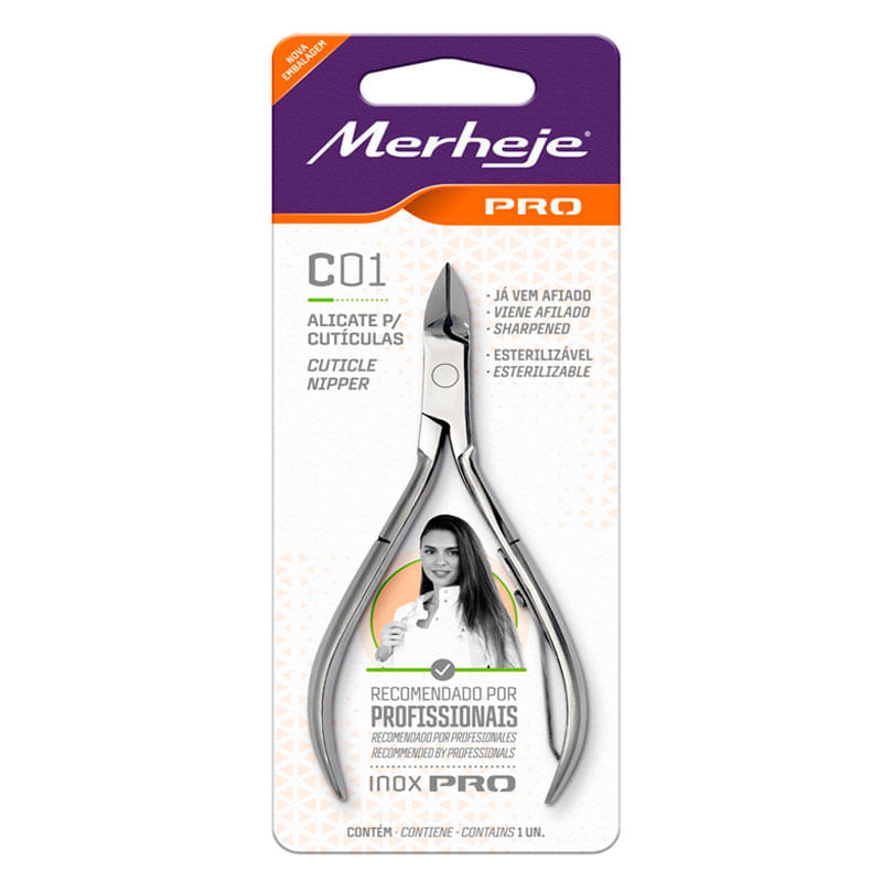 Alicate para Cutículas Merheje Pro Inox