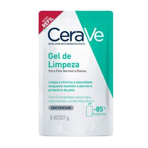 Gel de Limpeza Facial Cerave Pele Normal a Oleosa Sem Perfume Refil 227g
