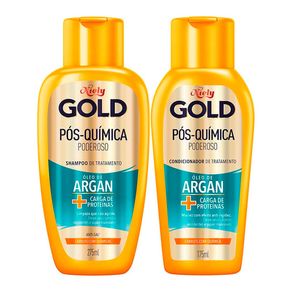 Kit Shampoo Niely Gold Pós Química Poderoso 275ml + Condicionador Pós Química Poderoso 175ml