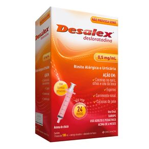 Desalex 0,5mg/ml Xarope Sabor Chiclé 100ml + Seringa Dosadora