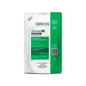 Refil Shampoo Anticaspa DS Vichy Dercos Cabelos Normais e Oleosos 200g