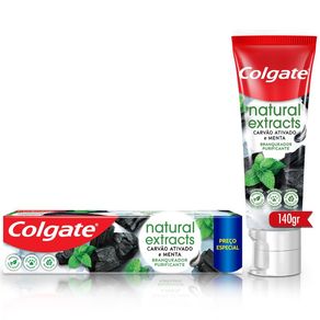 Creme Dental Colgate Natural Extracts Carvão Ativado e Menta 140g