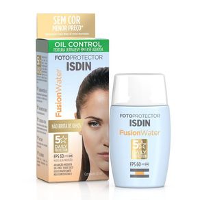 Protetor Solar Facial Isdin Fotoprotector Fusion Water 5 Stars FPS60 Sem Cor 30ml