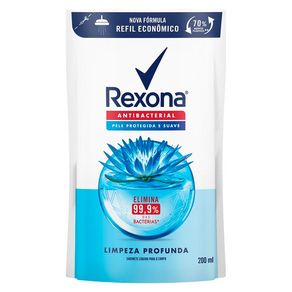 Refil Sabonete Líquido Rexona Antibacterial Limpeza Profunda 200ml