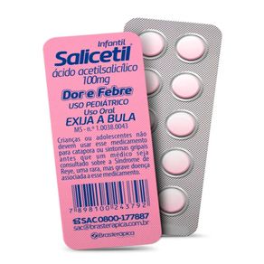 Salicetil Infantil 100mg 10 Comprimidos