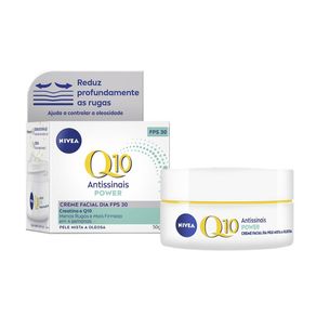 Creme Facial Nivea Q10 Antissinais Power FPS30 Dia Pele Mista a Oleosa 50g