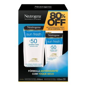 Kit Neutrogena Sun Fresh Helioplex XP Protetor Solar Corporal FPS50 200ml + Protetor Solar Corporal FPS50 120ml