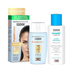 Kit Protetor Solar Facial Isdin Fusion Water FPS60 50ml + Loção Hidratante Corporal Isdin Ureadin 10% 100ml