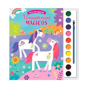 Livro Com Aquarela Unicórnios Mágicos 1 Unidade