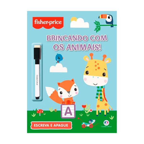 Livro Fisher-Price Brincando Com os Animais Escreva e Apague 1 Unidade