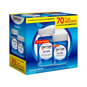 Kit Suplemento Alimentar Centrum Homem 60 Comprimidos + 30 Comprimidos