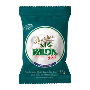 Pastilhas Valda Diet Sabor Mentol, Eucaliptol e Timol Sem Açúcar 12g
