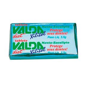 Goma de Mascar Valda Diet Xilitol Tablete Sabor Mentol e Eucaliptol 3,5g