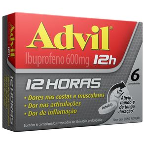 Advil 12h 600mg 6 Comprimidos Revestidos de Liberação Prolongada
