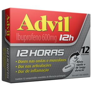 Advil 12h 600mg 12 Comprimidos Revestidos de Liberação Prolongada