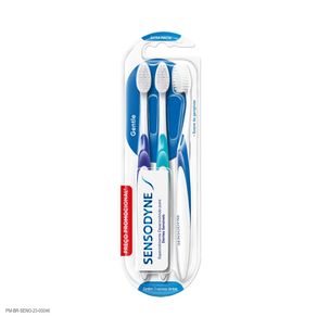 Kit Escova Dental Sensodyne Gentle Extra Macia 3 Unidades