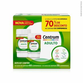 Kit Suplemento Alimentar Centrum Adulto 60 Comprimidos + 30 Comprimidos